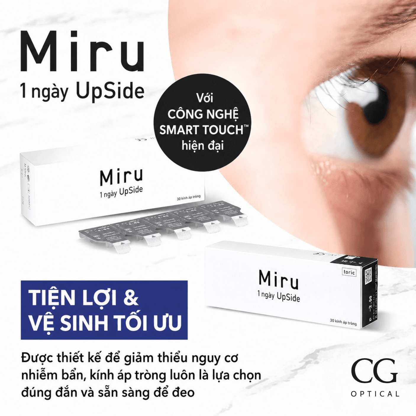 MIRU 1DAY UPSIDE – KÍNH ÁP TRÒNG NHẬT BẢN THẾ HỆ MỚI