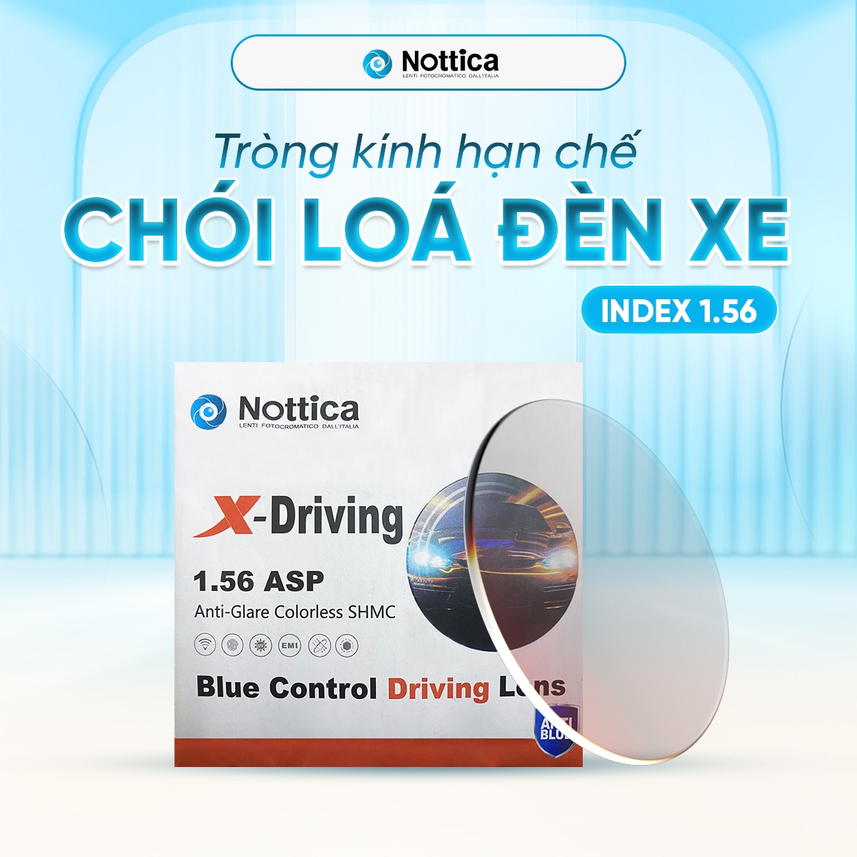 Tròng Kính Nottica 1.56 ASP X5 Series – Chống Ánh Sáng Xanh, Chống Chói - 2