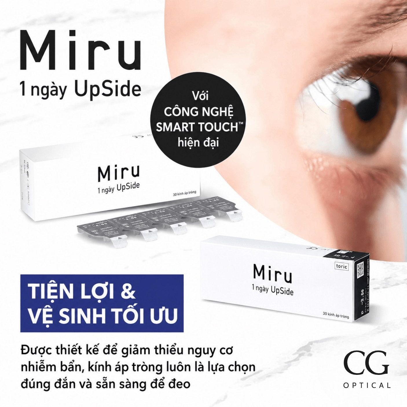 MIRU 1DAY UPSIDE – KÍNH ÁP TRÒNG NHẬT BẢN THẾ HỆ MỚI - 1