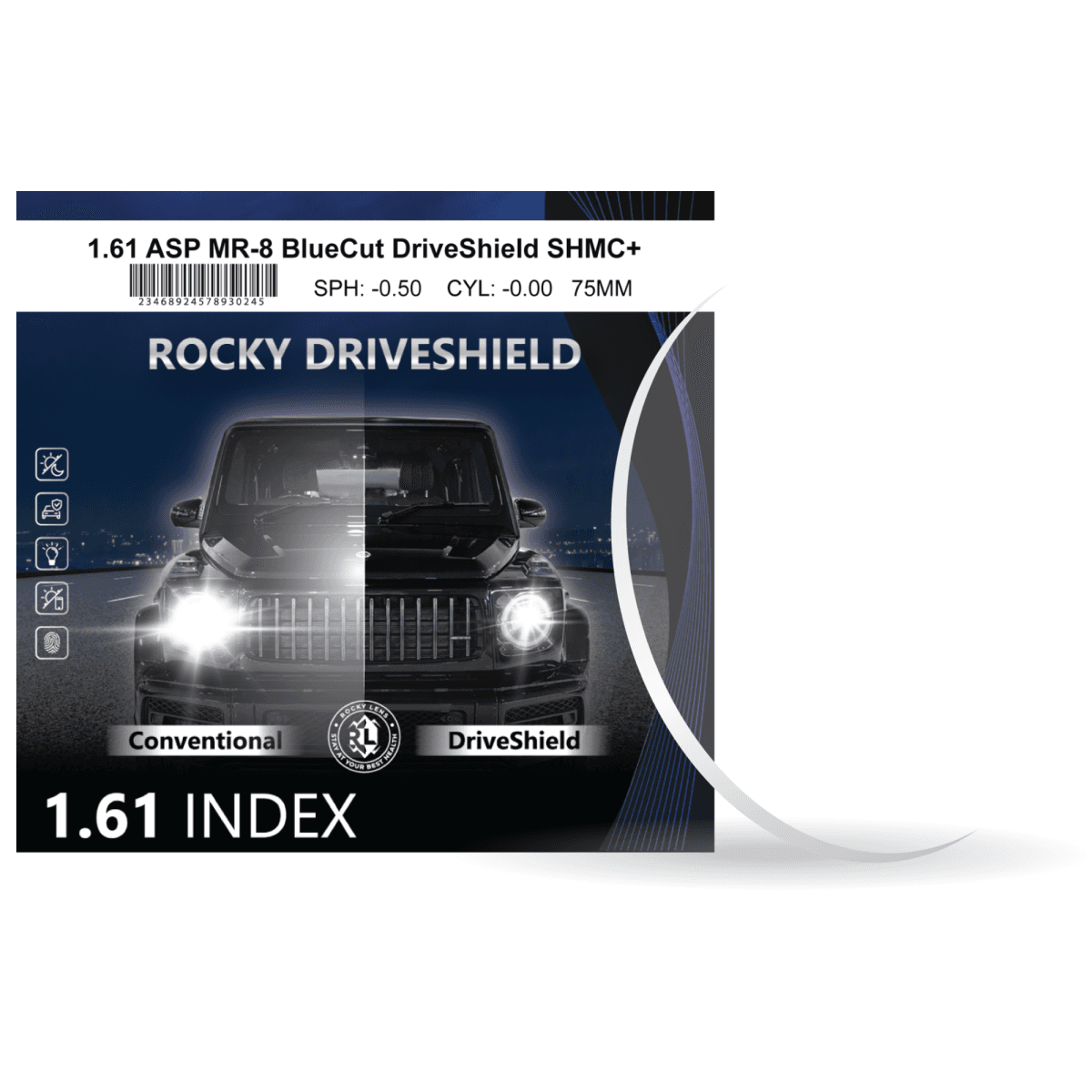 Tròng Kính Rocky Driveshield Chiết suất 1.61 Dành Cho Lái Xe