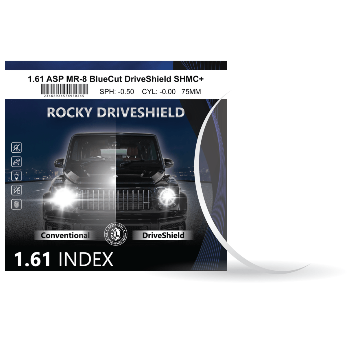 Tròng Kính Rocky Driveshield Chiết suất 1.61 Dành Cho Lái Xe - 1